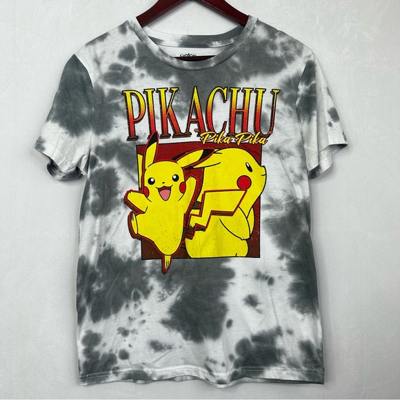 Pokemon Pikachu Shirt Tie Dye Short Sleeve TV Graphic Retro Y2K Pika Pika Men's - Picture 7 of 7